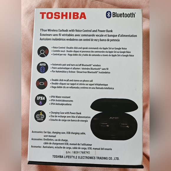 True Wireless Earbuds with Voice Control and Power Bank Black Like New In Box - Picture 3 of 12